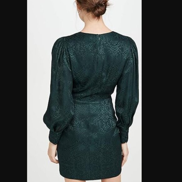 Parker Dark Green Silk Wrap Dress Size 4 / Small - Picture 3 of 15